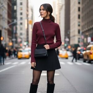 🍷 Stunning DKNY JEANS Burgundy Ribbed Sweater! NWT L🍷